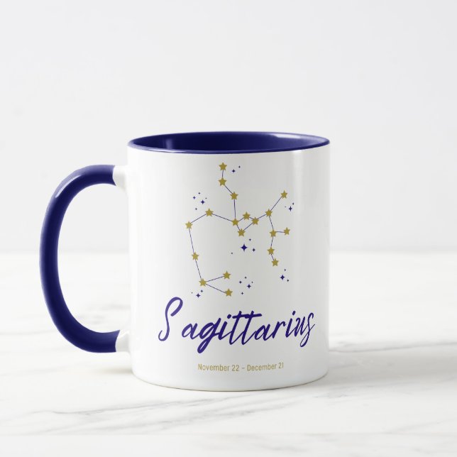 Sagittarius Zodiac Constellation Star Archer Astro Mugg (Vänster)