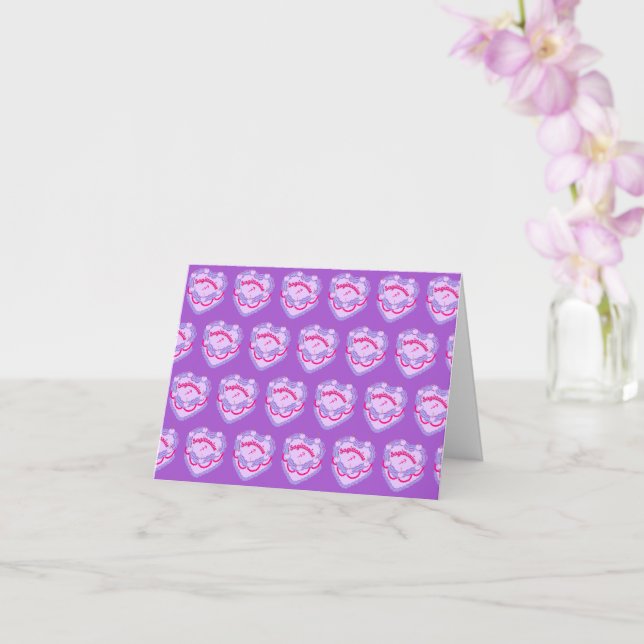 Sagittarius Zodiac Coquette Heart Birthday Cake Kort (Orkide)