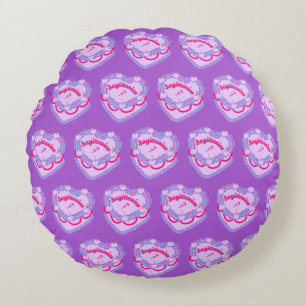 Sagittarius Zodiac Coquette Heart Birthday Cake Rund Kudde