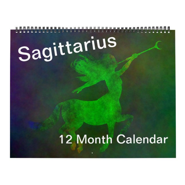 Sagittarius Zodiac December Färgstarka symboler Kalender (Omslag)