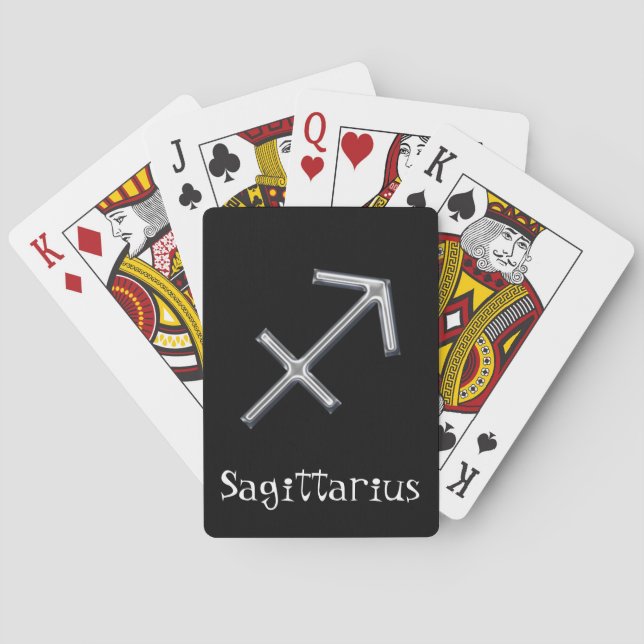 Sagittarius Zodiac-faux metall Spel Kort (Baksidan)