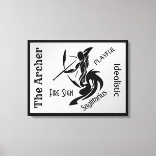 Sagittarius Zodiac Framed Canvastryck