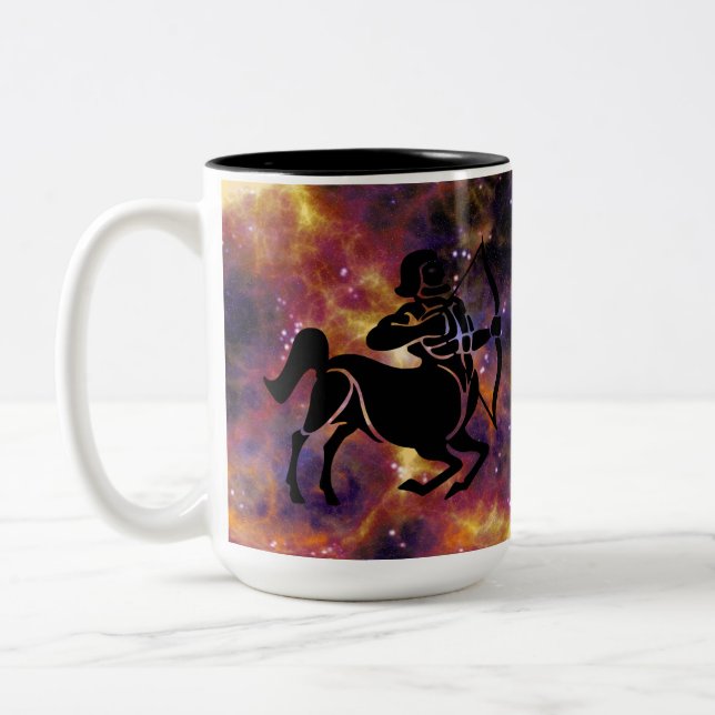 Sagittarius Zodiac Galaxy Archer – Astrology Horos Två-Tonad Mugg (Vänster)