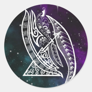 Sagittarius zodiac galaxy tribal runt klistermärke