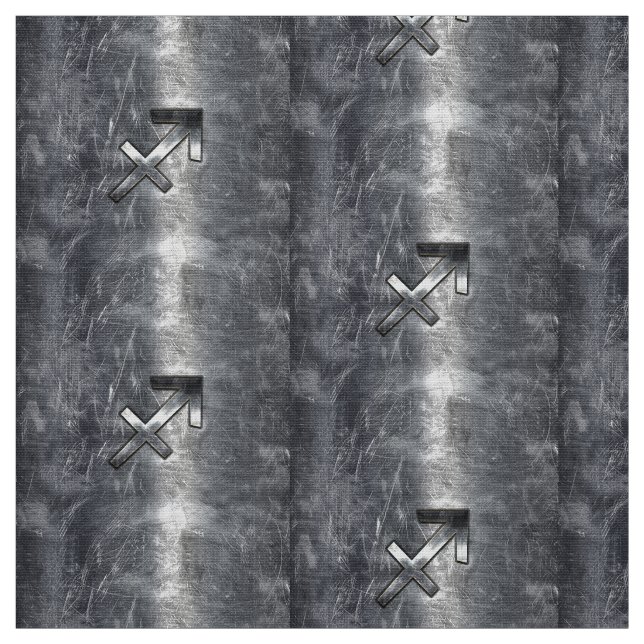 Sagittarius Zodiac Grunge Distress Steel Stil Tyg (Provkarta)