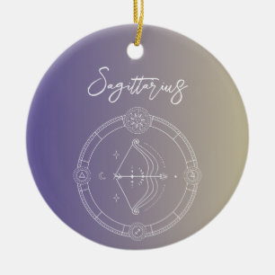 Sagittarius zodiac horoscope stjärntecken gradient julgransprydnad keramik
