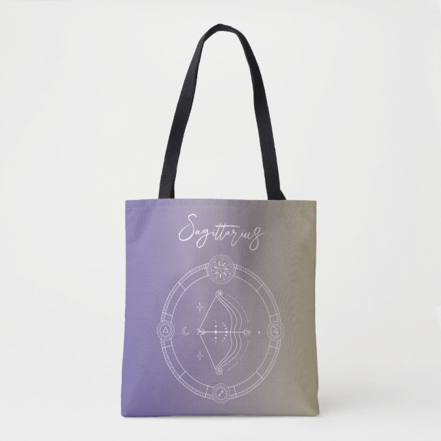 Sagittarius zodiac horoscope stjärntecken gradient tygkasse (Framsida)