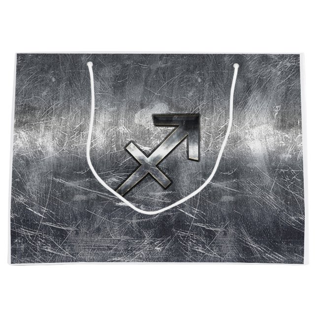 Sagittarius Zodiac i Grunge Distress Steel-utseend (Framsidan)