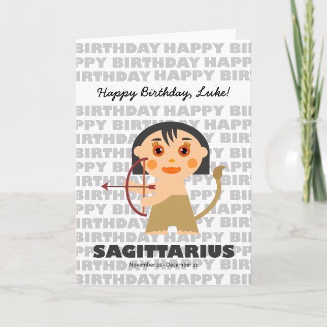 Sagittarius Zodiac-kort Kort (Framsida)