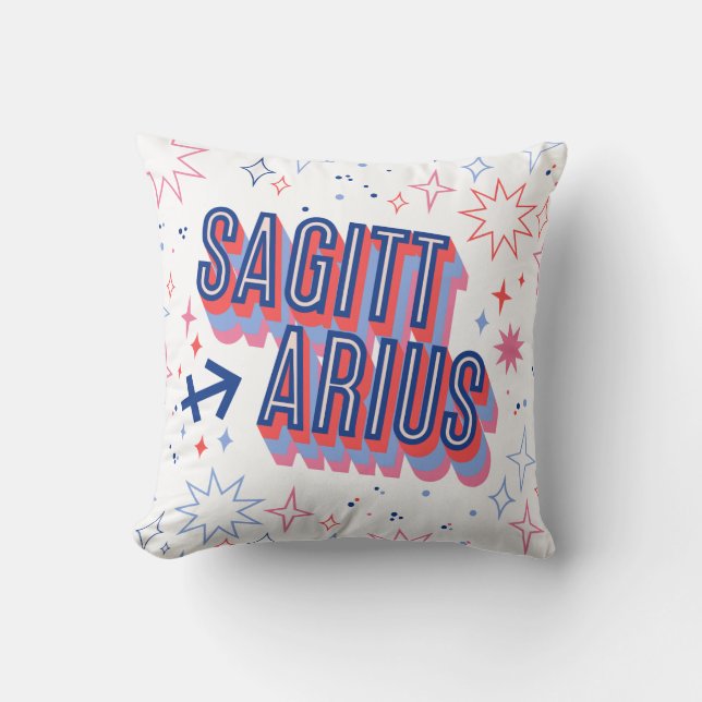 Sagittarius Zodiac Kudde (Framsida)