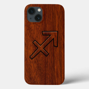 Sagittarius Zodiac Logga in Mahogany Brown Stil