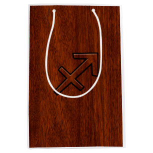 Sagittarius Zodiac Logga in Mahogany Brown Stil