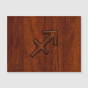Sagittarius Zodiac Logga in Mahogany Brown Stil