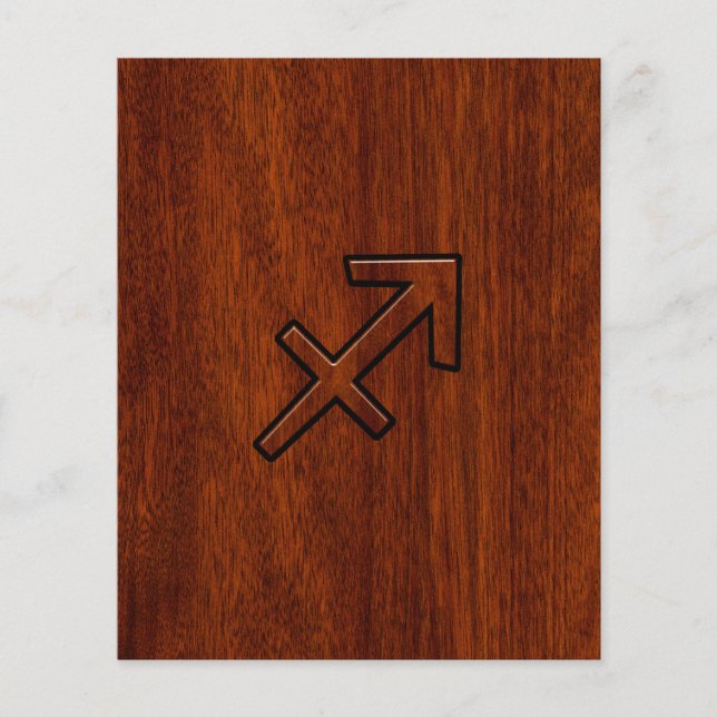 Sagittarius Zodiac Logga in Mahogany Stil Flygblad (Framsidan)