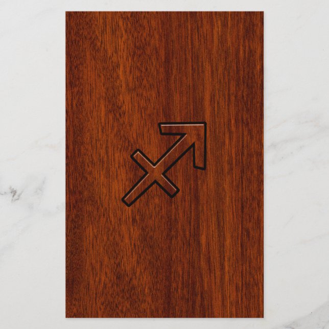 Sagittarius Zodiac Logga in Mahogany Stil Flygblad (Framsidan)