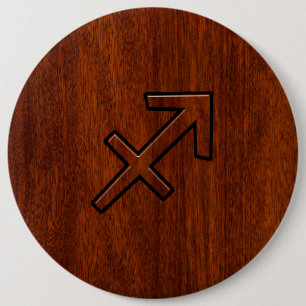 Sagittarius Zodiac Logga in Mahogany Stil Knapp