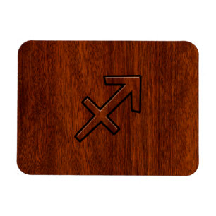 Sagittarius Zodiac Logga in Mahogany Stil Magnet