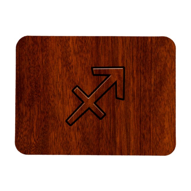 Sagittarius Zodiac Logga in Mahogany Stil Magnet (Horisontell)