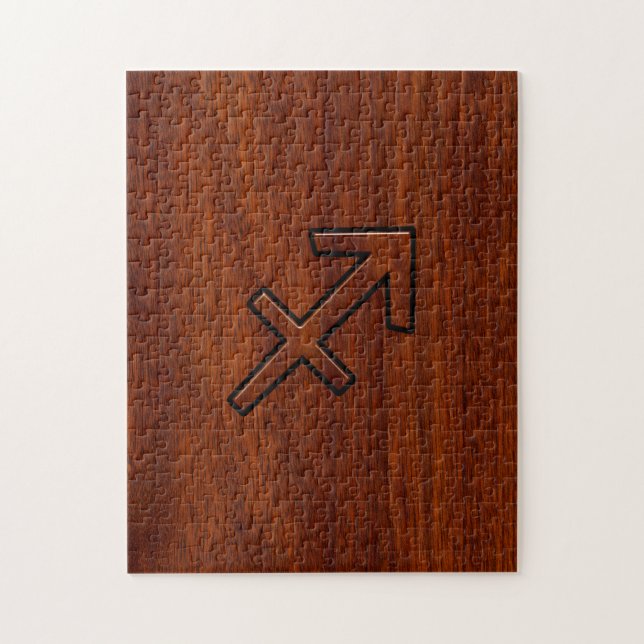 Sagittarius Zodiac Logga in Mahogany Stil Pussel (Vertikal)