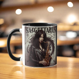 Sagittarius Zodiac Musician Saxophone Mugg
