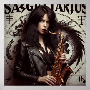 Sagittarius Zodiac Musician Saxophone Poster