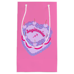 Sagittarius Zodiac Pastel Heart Birthday Cake