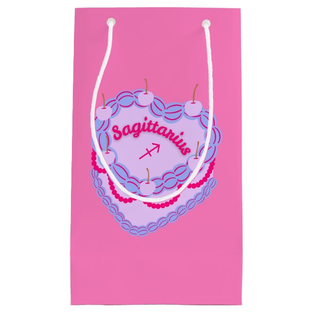 Sagittarius Zodiac Pastel Heart Birthday Cake (Framsidan)
