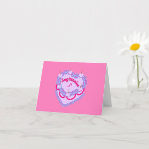 Sagittarius Zodiac Pastel Heart Birthday Cake Kort
