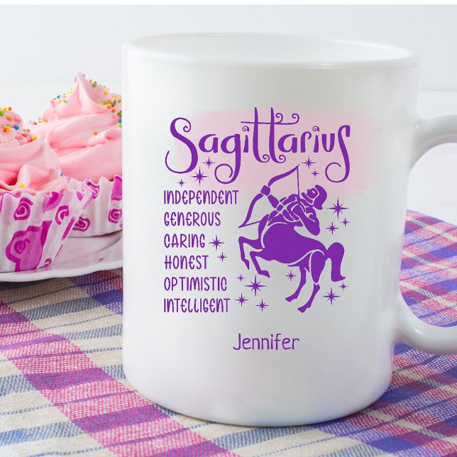 Sagittarius Zodiac Personlig Traits Horoscope Kaffemugg (Skapare uppladdad)