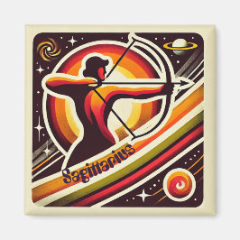 Sagittarius Zodiac Retro Magnet