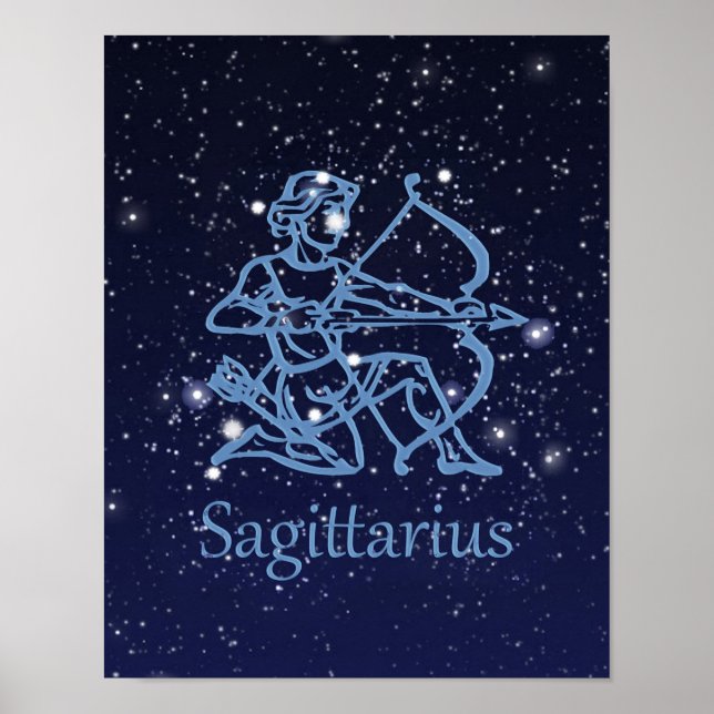 Sagittarius Zodiac Sign and Constellation Poster (Framsidan)