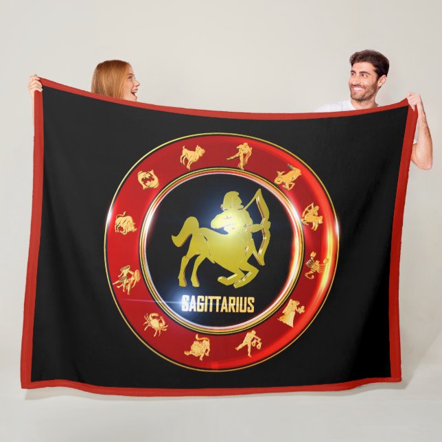 Sagittarius Zodiac Sign Astrology Fleece Blanket (På plats)