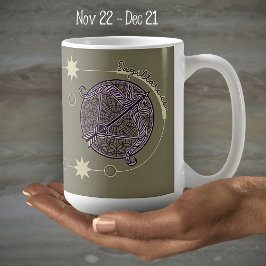 Sagittarius Zodiac Sign Astrology Mandala Lila Kaffemugg