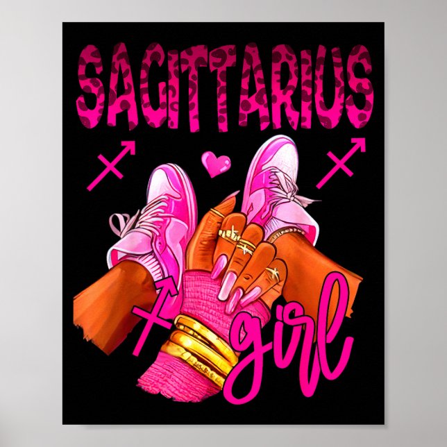 Sagittarius Zodiac Sign Birthday Queens Horoscope  Poster (Framsidan)