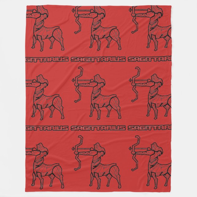 Sagittarius Zodiac Sign Blanket Fleecefilt (Framsidan)