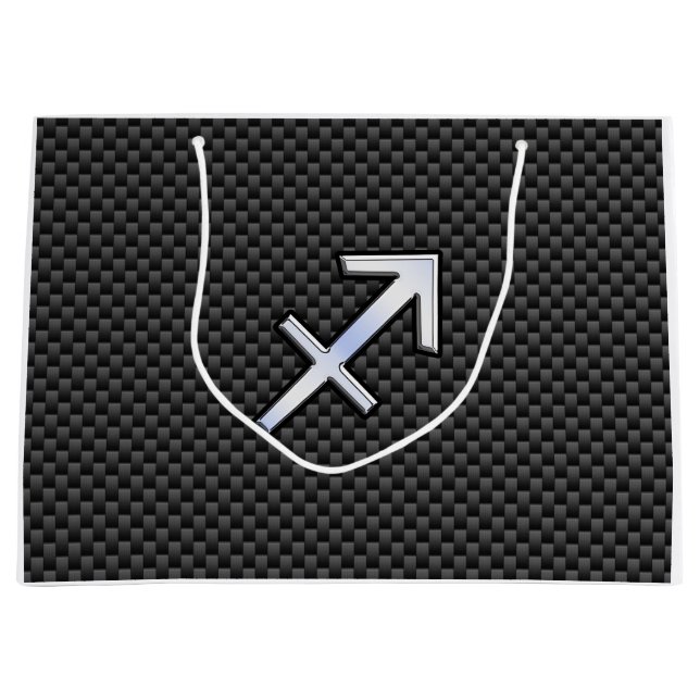 Sagittarius Zodiac Sign Carbon Fiber Stil (Framsidan)