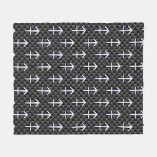 Sagittarius Zodiac Sign Carbon Fiber Stil Fleecefilt