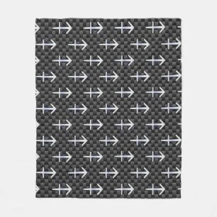 Sagittarius Zodiac Sign Carbon Fiber Stil Fleecefilt