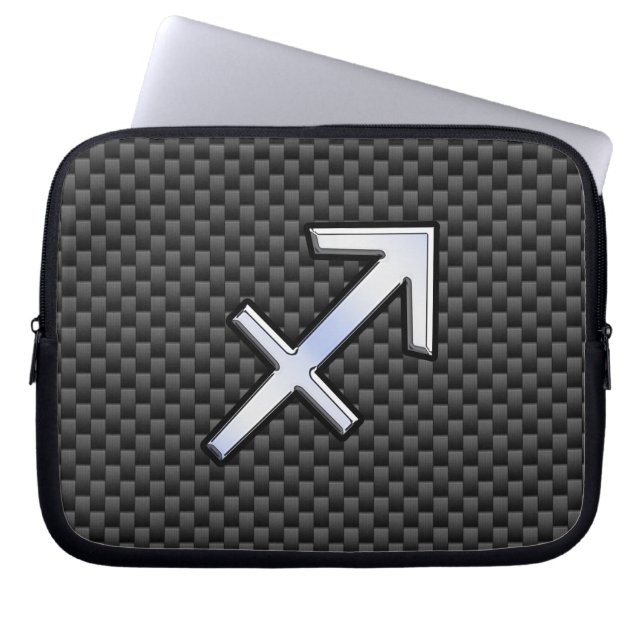 Sagittarius Zodiac Sign Carbon Fiber Stil Laptop Fodral (Framsidan)