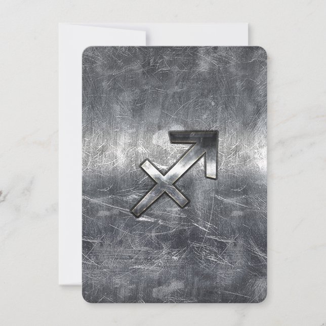 Sagittarius Zodiac Sign Distress Steel (Framsida)