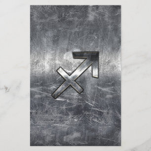 Sagittarius Zodiac Sign Distress Steel Brevpapper