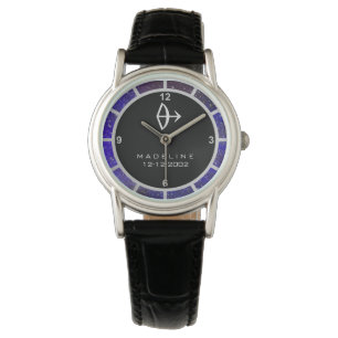 Sagittarius Zodiac Sign Elegant Anpassat namn Gala Armbandsur