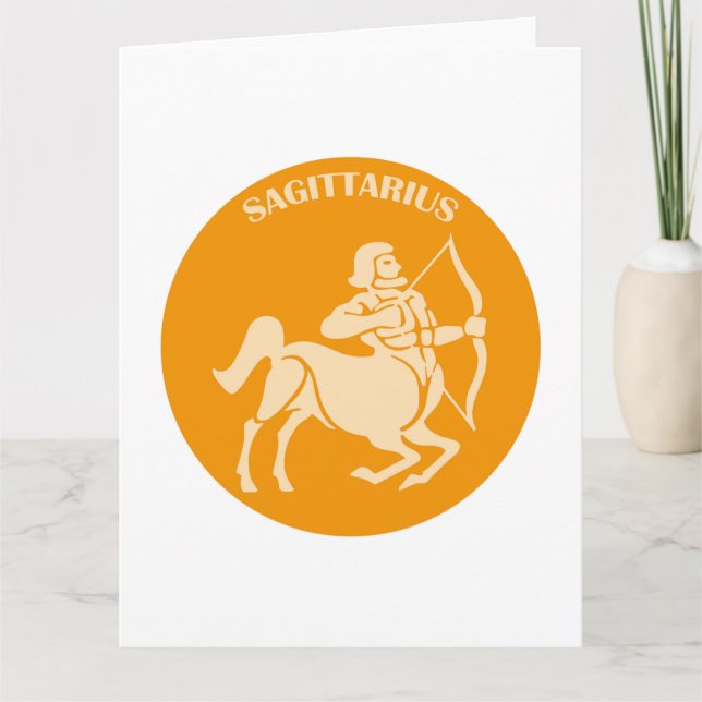 Sagittarius, Zodiac Sign, Horoscope, Astrologi Kort (Framsida)