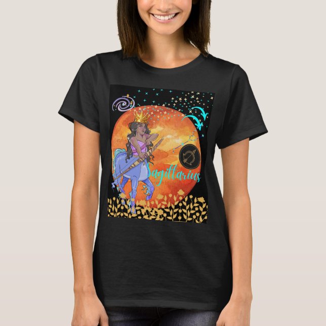 Sagittarius Zodiac Sign Horoscope Astrology Kvinno T Shirt (Framsida)