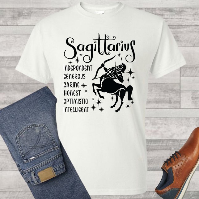 Sagittarius Zodiac Sign Horoscope Traits T-Shirt (Skapare uppladdad)