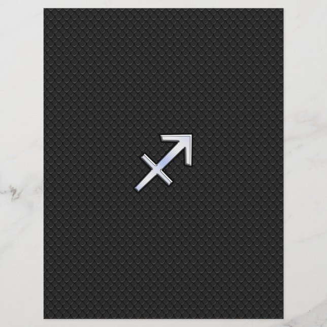 Sagittarius Zodiac Sign på Black Snake Skin Decor (Framsida)
