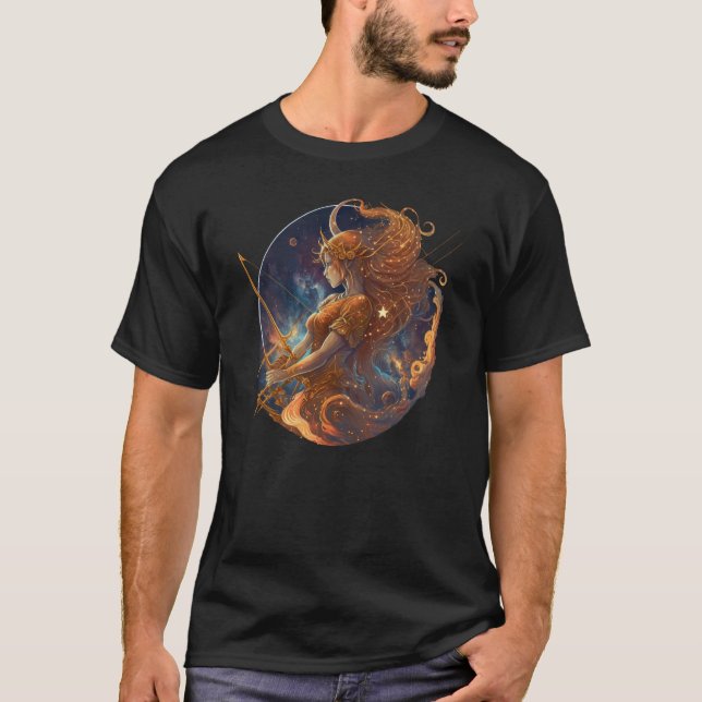 Sagittarius Zodiac Sign T Shirt (Framsida)