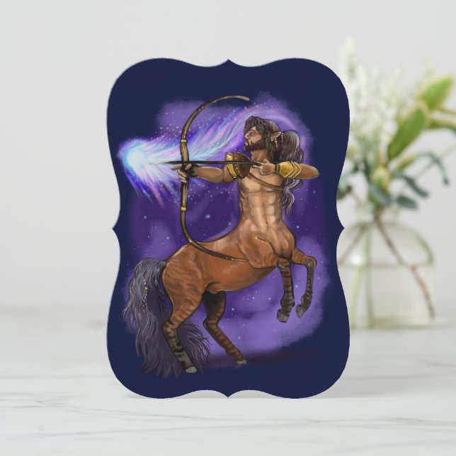 Sagittarius Zodiac-signaturinbjudan Inbjudningar (Stående Fram)