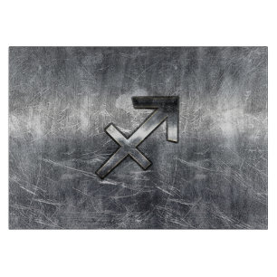 Sagittarius Zodiac Silver Distress Steel-utseende