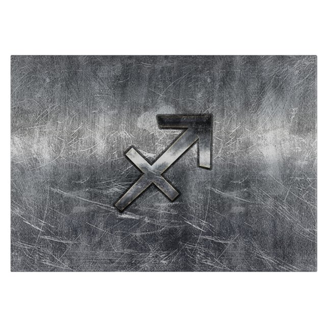 Sagittarius Zodiac Silver Distress Steel-utseende (Framsidan)